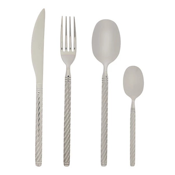 Spiral cutlery 24pcs, silver