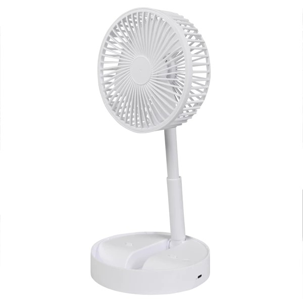 White foldable and rechargeable fan
