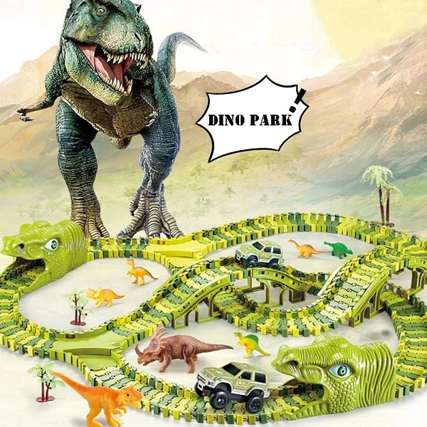 Dino Park motorized circuit with 8 dinosaurs