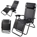 [01427_CZ ZEN42] Garden/beach lounge chair & small folding table Black