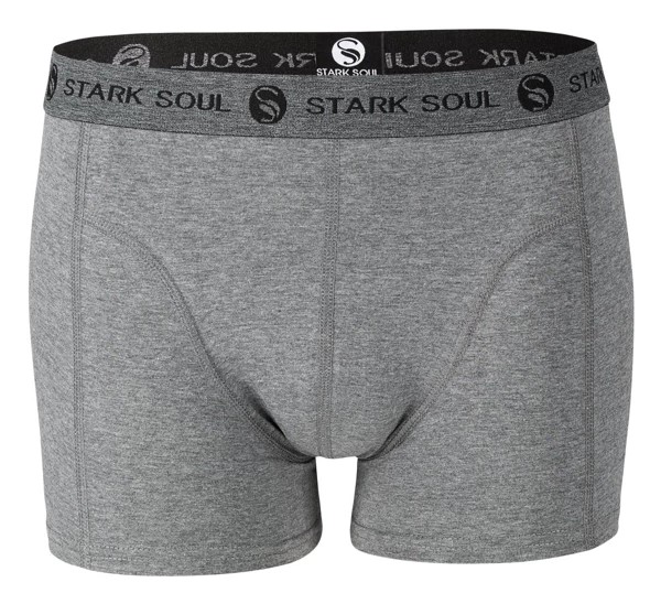 Stark Soul men's retro gray cotton boxer shorts