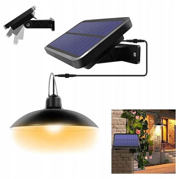Hanging LED solar garden lamp with sensor