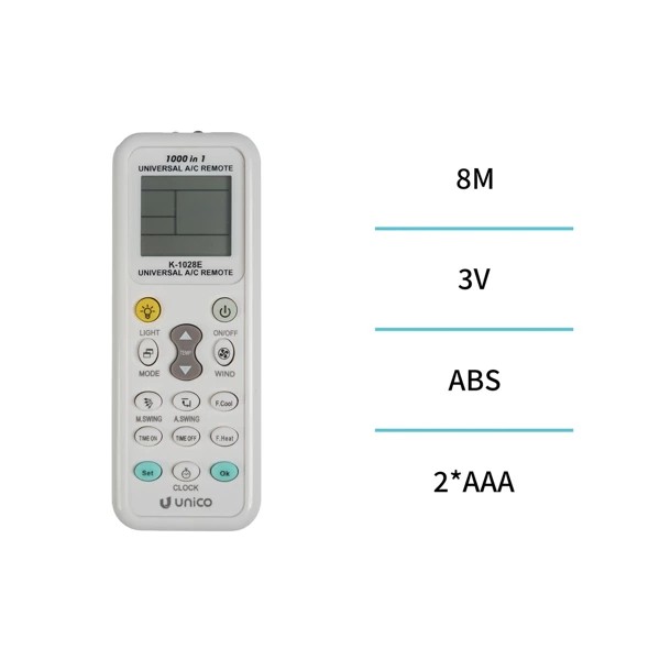 Universal remote control for air conditioner white