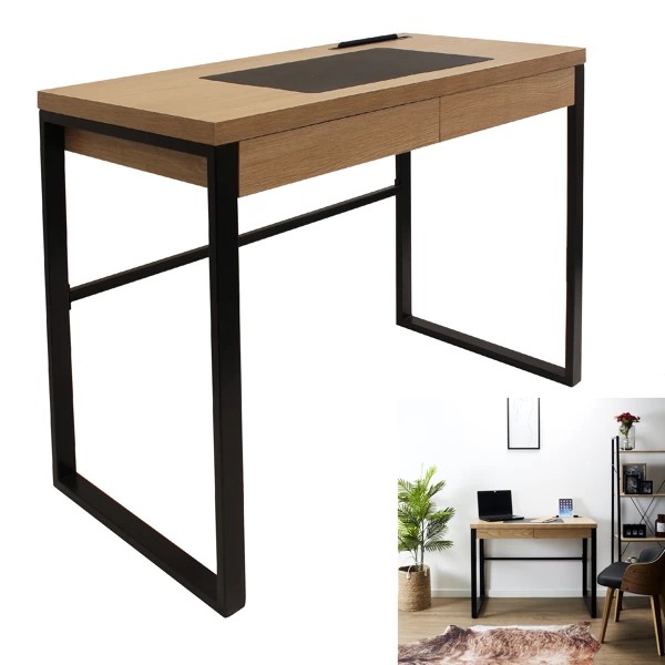 Bureau en bois et métal