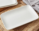 [N3] Plat rectangulaire en céramique blanche - 25,4 cm