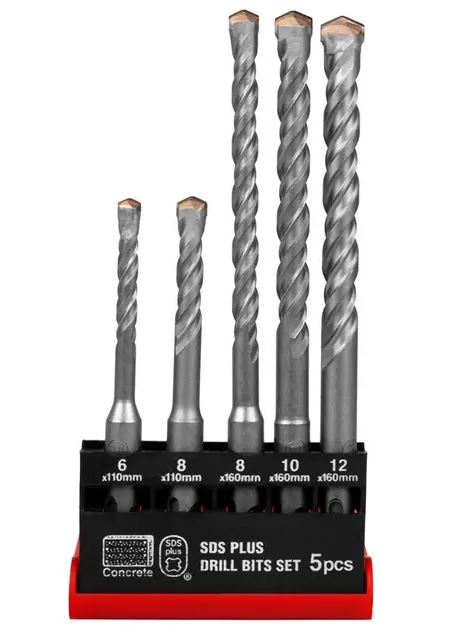 RONIX SDS Plus Drill Bit Set (5 pieces) - Plastic Box RH-5586