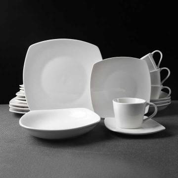 Set vaisselle blanc 20 pièces pour 4 personnes.