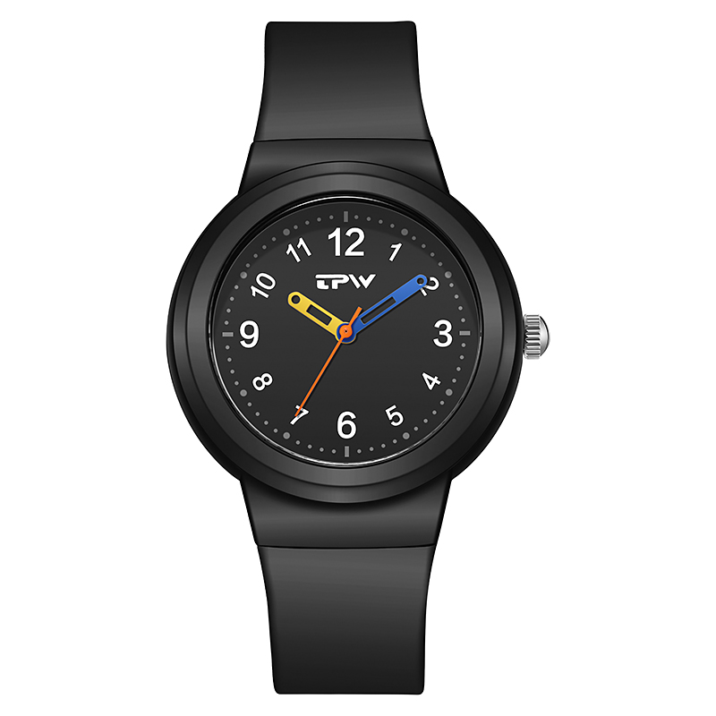 Silicone watch for children. Blue, pink or black.