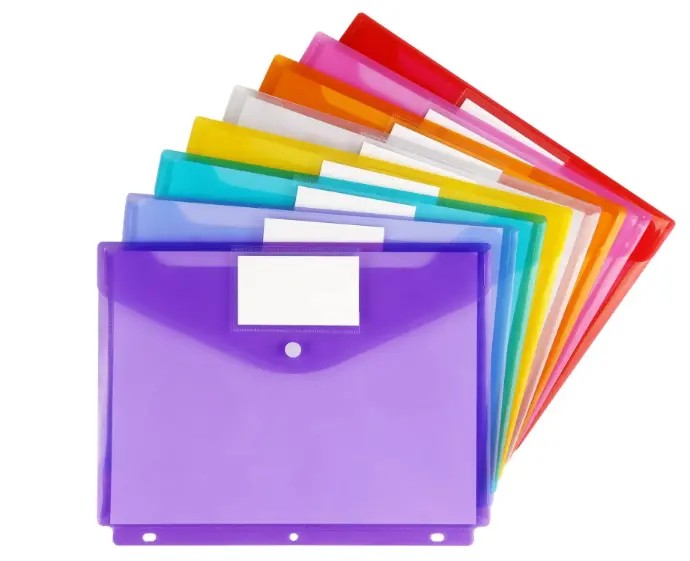POCHETTE CLASSEUR A4 COULEURS ASSORTIES