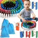 [0009397 ZT] Kruzzle Puzzle de blocs de bois dominos coloré 1080pieces 