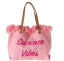 [TP11R ZT] SAC DE PLAGE BOHO Avec pompons de roses TP11R
