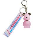 Transparent pink tag keychain