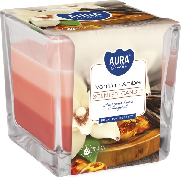 TRIKOLOR SCENTED CANDLE Vanilla, Amber / GLASS