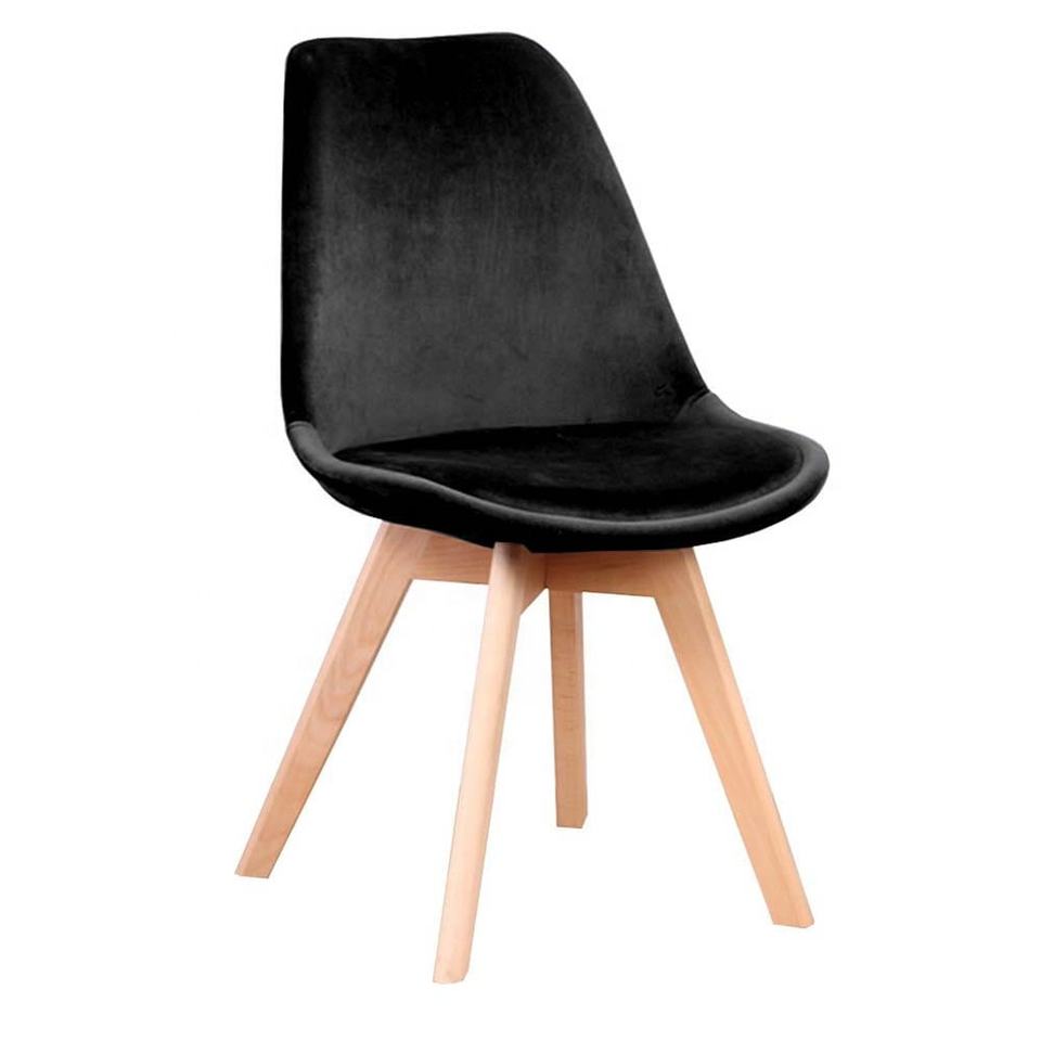 2x EPICURE CHAIR - IN BLACK VELVET
