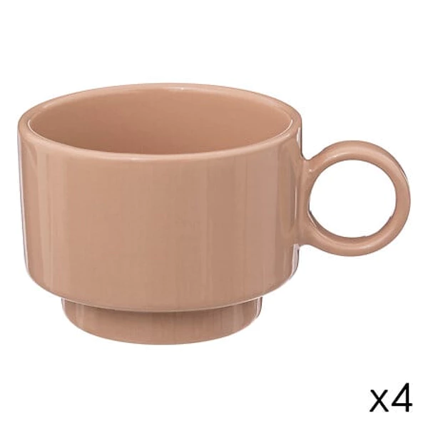4 tasses Cafe retro nude 10cl, rose clair