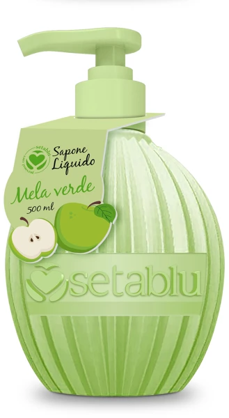 Round liquid soap 500ml - green apple