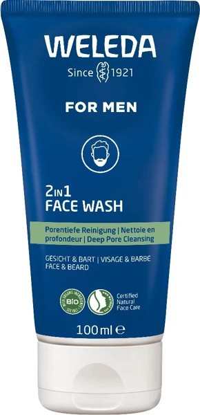 Weleda nettoyant visage 2en1 homme, tube 100 ml