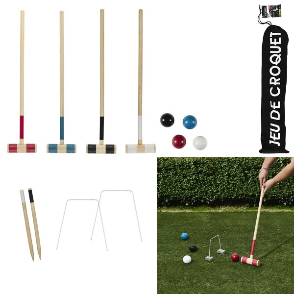 Wooden croquet game
