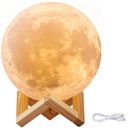 [15845] Lampe de nuit avec une lune lumineuse 3D 