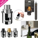 [KV70241] Sparkling wine stopper steel, 3-fold assorted