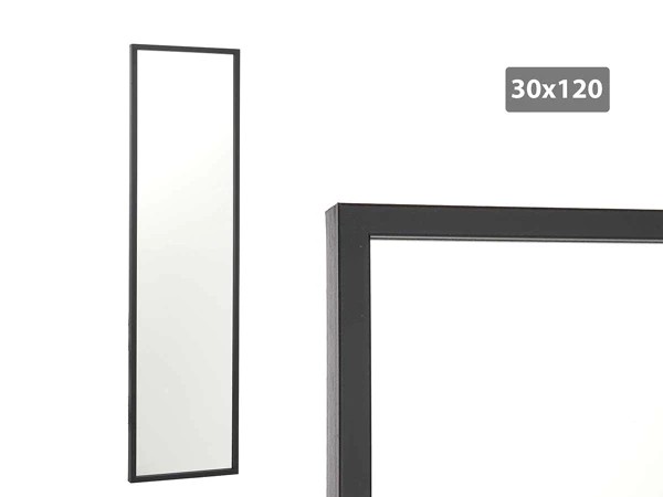 Miroir cadre noir 30x120cm