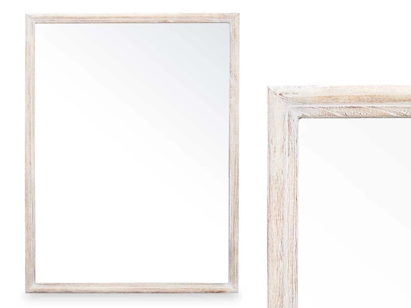 Miroir mural cadre en bois 65 x 85 cm naturel