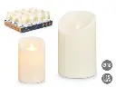 [60542] Bougie led creme haute et large