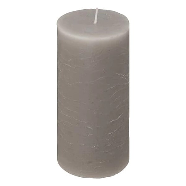 Bougie ronde olia gris 6.8x14, gris