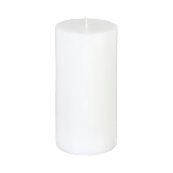 Bougie ronde olia blanche 6.8x14, blanc