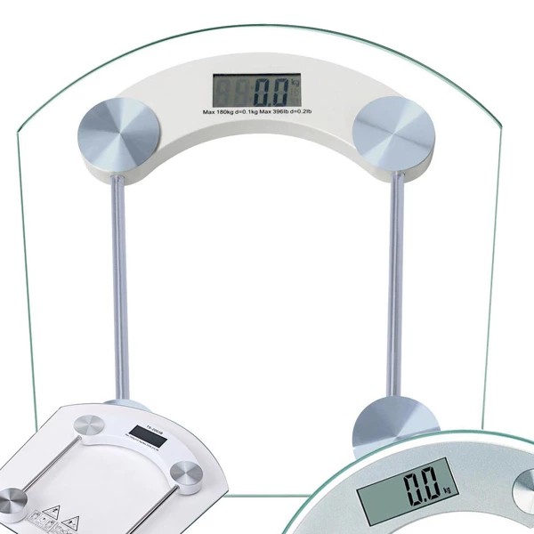 Pese-personne électronique 180kg verre LCD