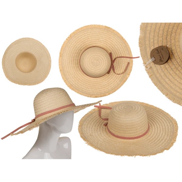 Elegant chic bow straw hat