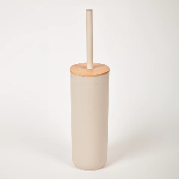 Sand-colored polypropylene toilet brush