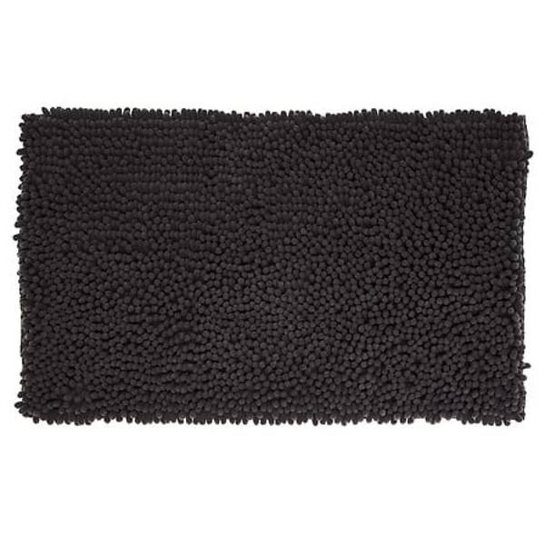 Tapis noir  maxi chenille 50x80cm