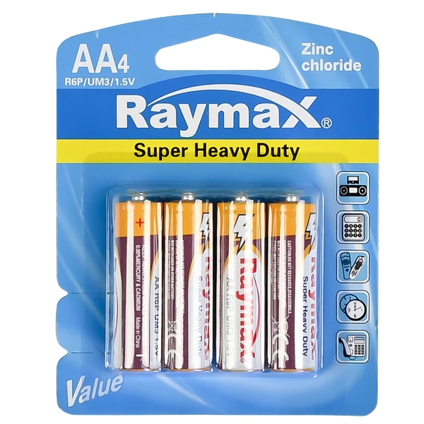 Raymax penlite AA r6p 4 pieces zinc battery
