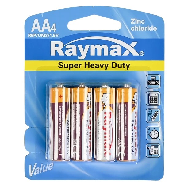 Raymax penlite AA r6p 4 pieces zinc battery
