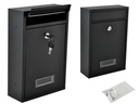 Black mailbox with 2 flap fixing keys