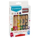 6 Jumbo color pencils + pencil tail