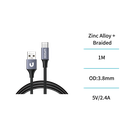 Cable tresse en aluminium USB vers Type-C 2,4 A 1 