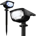 Lampe de jardin projectaire solaire martelée led couleurs