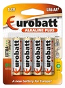 Piles Alkaline Plus R6 AA 4 pièces.