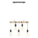 Suspension quintuple métal Jake noir L120 cm