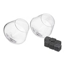 Coffret gobelets whisky x2 + pierres – transparent