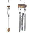 Carillon à vent en bois avec tubes en métal 37 cm