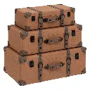 Malle en bois Bev marron x3 – caramel
