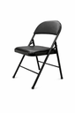 Chaises pliantes en acier rembourré – Noires (1pcs) 