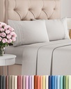 Set de draps Queen US 4 pièces – Douce, respirante et effet frais – Gris français