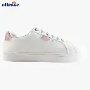 Basket Ellesse Femme BLANC Bordure Rose