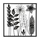 Deco murale métal feuille Ella 40x40 cm, noir