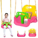 Balançoire de jardin 3 en 1 pour enfants avec dossier