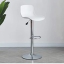 LOT DE 2 Tabouret de bar avec dossier ALFRED  blanc et acier chromé 